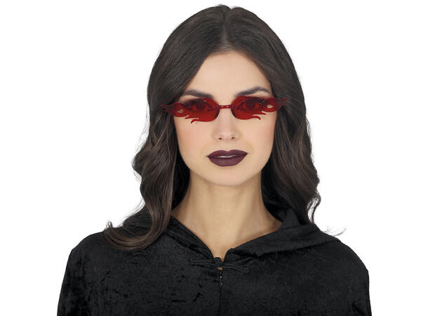 Flammebriller - røde 1 Par briller i plast 