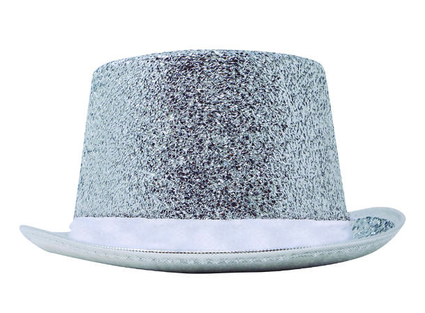 Flosshatt - Sølv glitter 1 Hatt til voksen - Onesize 