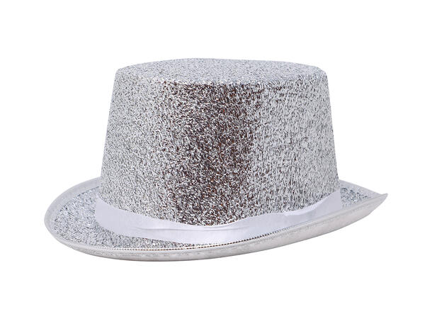 Flosshatt - Sølv glitter 1 Hatt til voksen - Onesize 