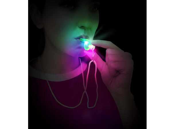 Fløyte m/snor og lys - 7 Farger ass Følyte med LED-Lys - 5cm 