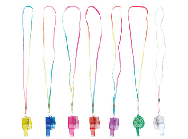Fløyte m/snor og lys - 7 Farger ass Følyte med LED-Lys - 5cm 