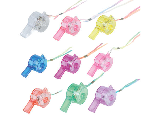 Fløyte m/snor og lys - 7 Farger ass Følyte med LED-Lys - 5cm 