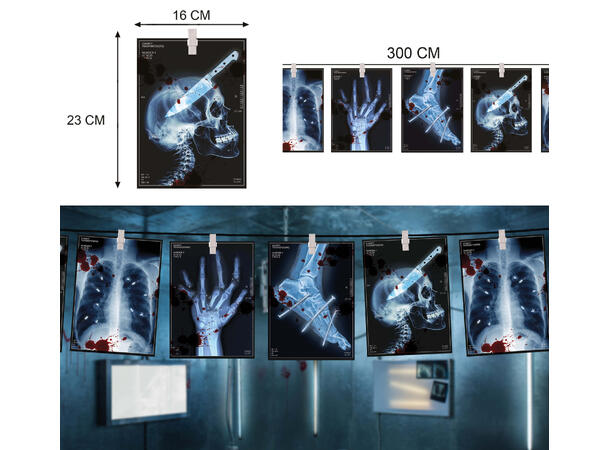 Girlander med div røntgenbilder 1 Girlander i papir - 3m 