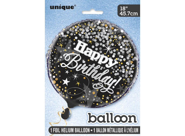 Glitrende Bursdag 1 Folieballong - 46cm(18")