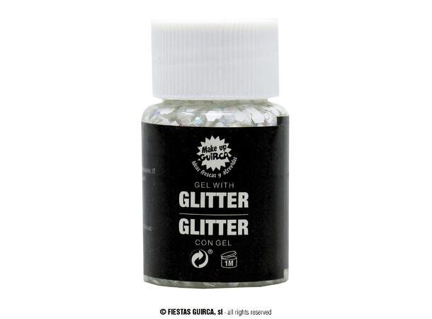 Glitter Gel - Hvit 1 Beholder med gel - 20g 