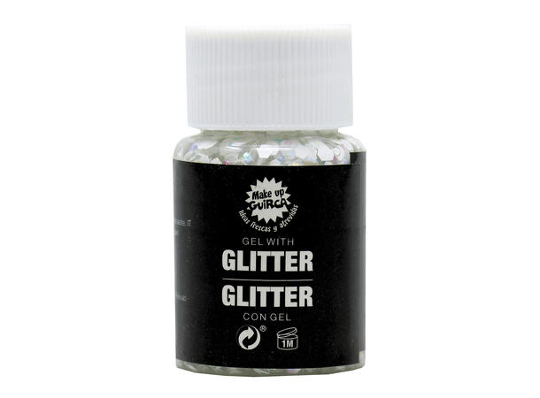 Glitter Gel - Hvit 1 Beholder med gel - 20g 