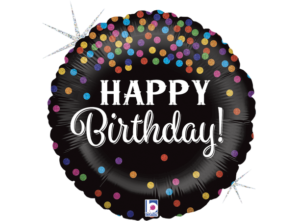 Glittering Birthday Confetti - Rund 1 Folieballong rund - 46cm (18") 