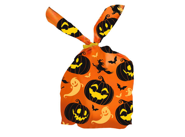 Godteposer - Gresskar - Oransje 20 godteposer i plast - 22x13,5cm 