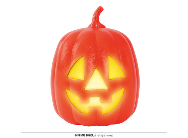 Gresskar lanterne med lys 1 Gresskar i plast - 27cm 