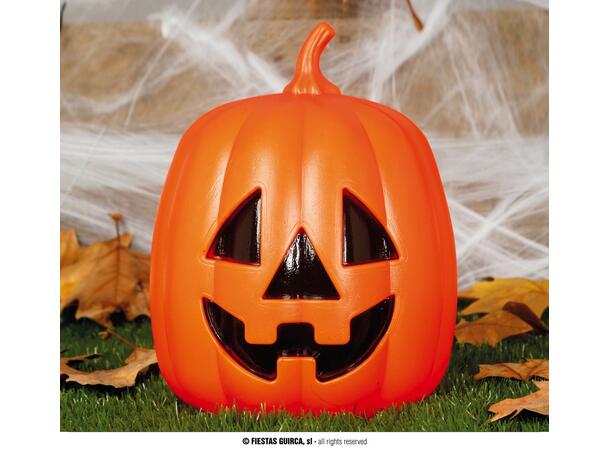 Gresskar lanterne med lys 1 Gresskar i plast - 27cm 