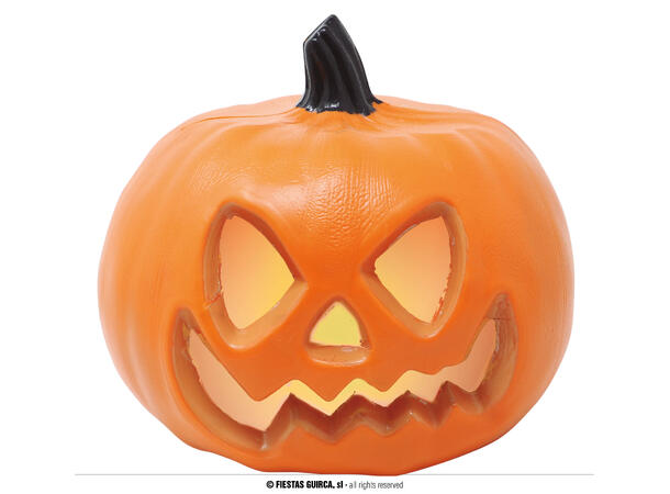 Gresskar lanterne med lys 1 Gresskar i plast - 20cm 