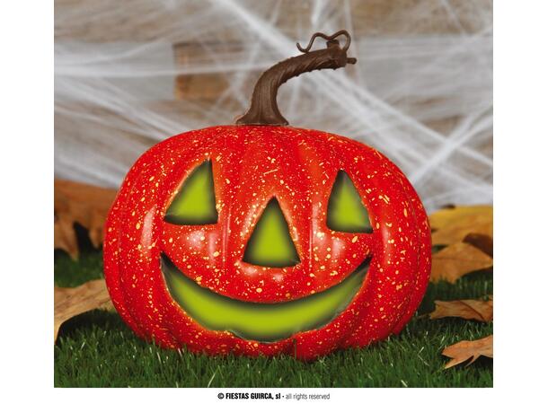 Gresskar lanterne med lys 1 Gresskar i skum - 20cm 