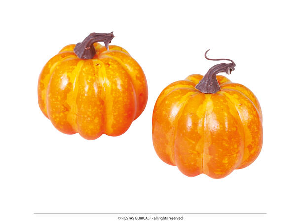 Gresskar med LED-lys - Oransje 2 Gresskar i skum - 10cm 