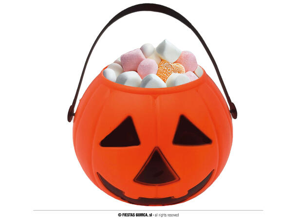 Gresskarkurv  - Oransje 1 Gresskar i PVC - 15cm 