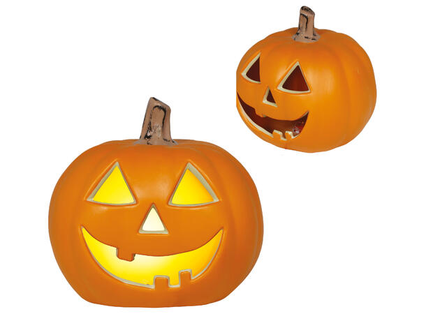 Gresskarlykt med intenst lys - oransje 1 Gresskar i PVC m/lys - 28cm 