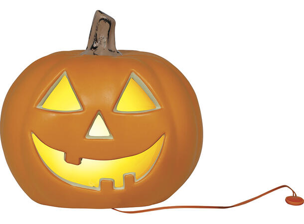 Gresskarlykt med intenst lys - oransje 1 Gresskar i PVC m/lys - 28cm 