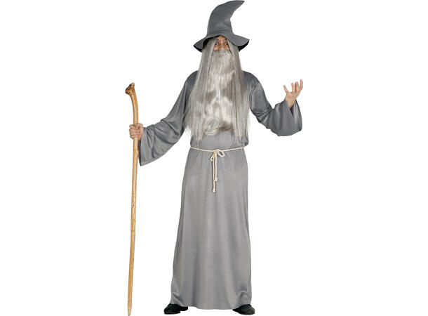 Grå trollmann - Herre 1 kostyme til gutt 14-16 år (168cm) 