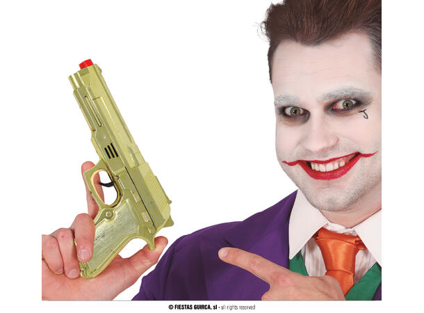 Gullpistol - gangster 1 Lekepistol i plast - 22cm 