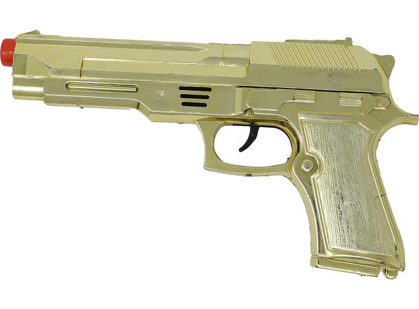 Gullpistol - gangster 1 Lekepistol i plast - 22cm 