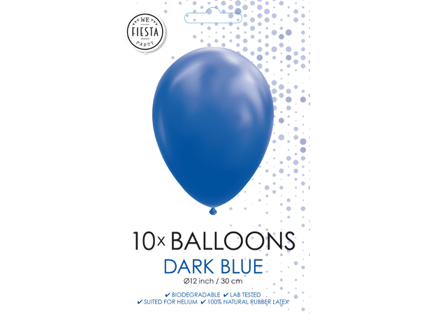 Gummiballonger - Dark Blue 10 Gummiballonger - 30cm (12") 
