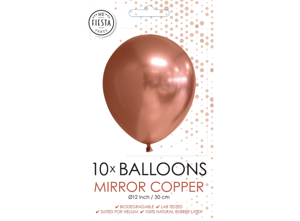 Gummiballonger - Mirror Copper 10 Gummiballonger - 30cm (12") 