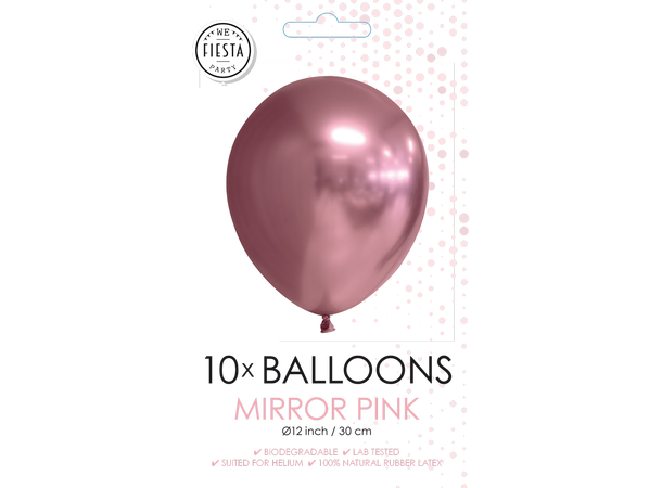 Gummiballonger - Mirror Pink 10 Gummiballonger - 30cm (12") 