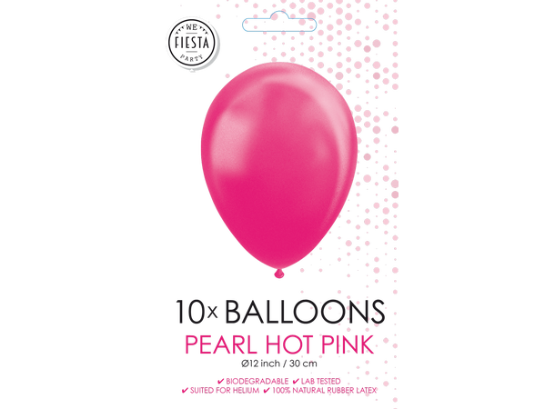 Gummiballonger - Pearl Hot Pink 10 Gummiballonger - 30cm (12") 