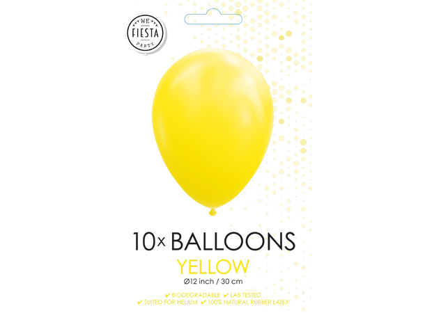 Gummiballonger - Yellow 10 Gummiballonger - 30cm (12") 