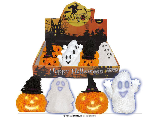 Gummidukker - Assotert m/LED-lys 1 display med 12 dukker - 7cm 