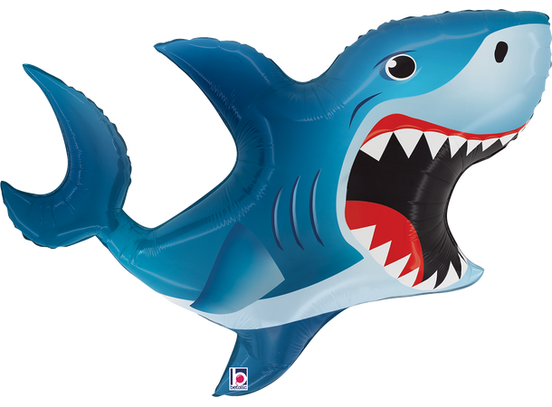 Hai - Blå 1 Folieballong med form - (88x55 cm) 