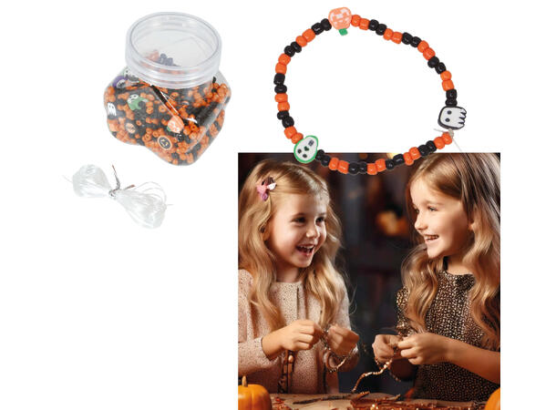 Halloween perler til å lage smykker -DIY 1 Boks med 1300 perler i plast 