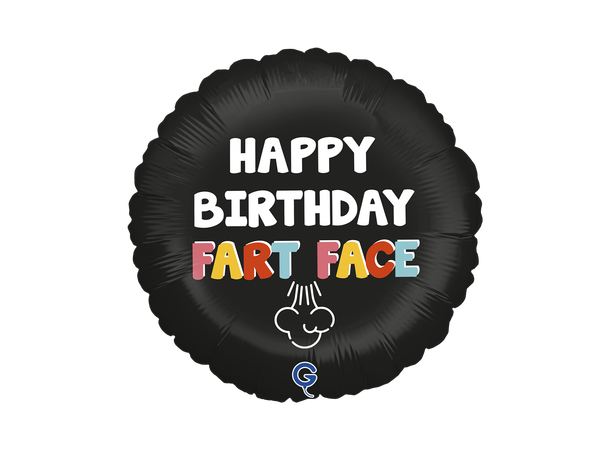 Happy Birthday Fart Face - Rund 1 Folieballong rund - 46cm (18") 