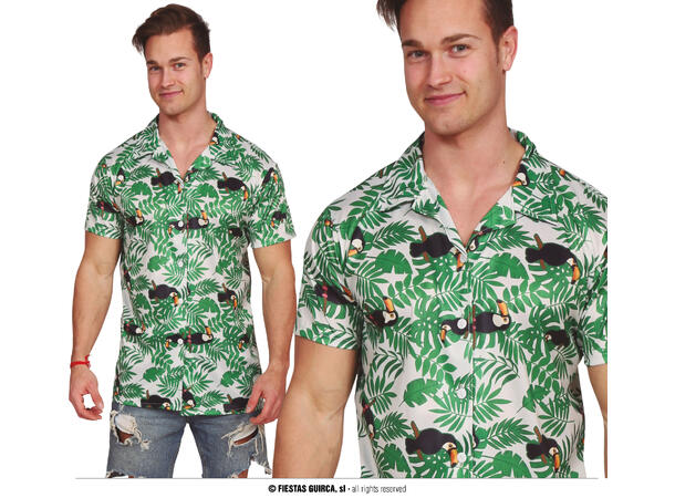 Hawaiiskjorte - Palme 1 Herreskjorte - STR 52-54 (L) 