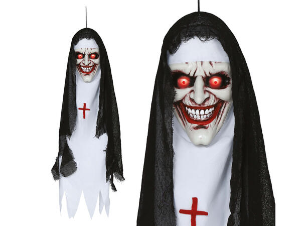 Hengende Nonnehode lampe 1 Figur m/lyd og lys - 90cm 