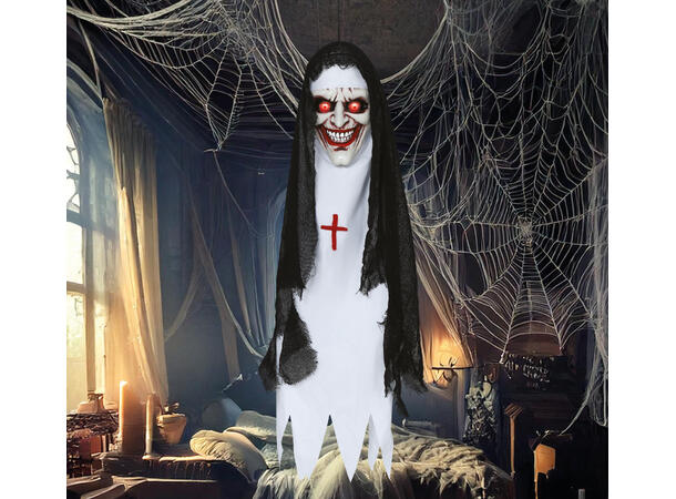 Hengende Nonnehode lampe 1 Figur m/lyd og lys - 90cm 