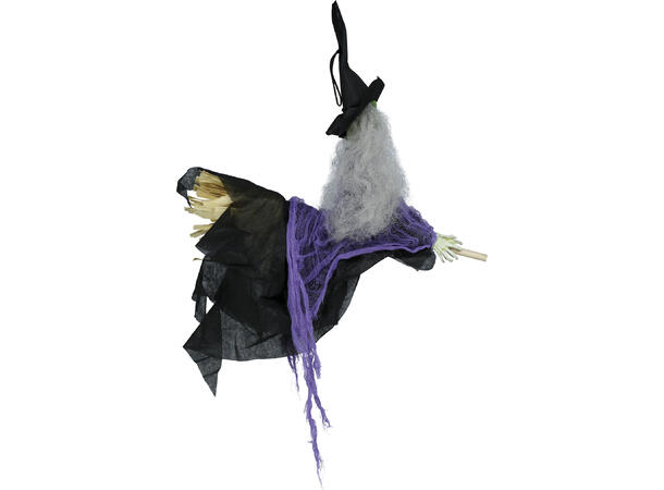 Hengende heks på kost 1 Hengende figur - 44x38cm 