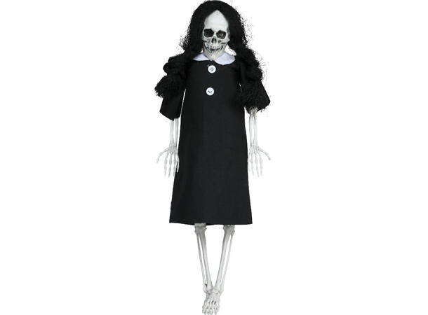 Hengende skjelett m/sort kjole 1 Hengende figur - 40cm 