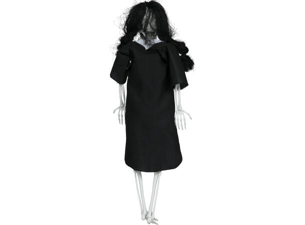 Hengende skjelett m/sort kjole 1 Hengende figur - 40cm 