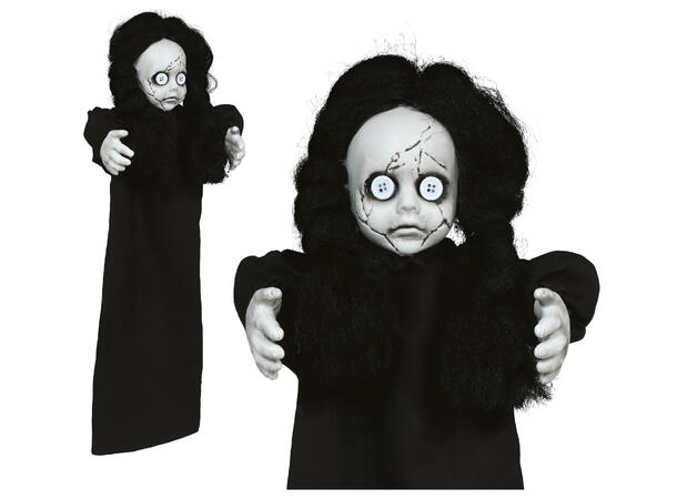 Hengende skrekkdukke m/sort kjole 1 Hengende figur - 58cm 