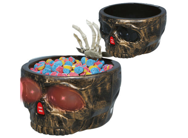 Hodeskalle -Godteskål m/lyd og bevegelse 1 Godteskål i plast - 15x25cm 