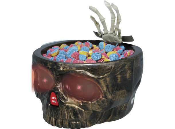 Hodeskalle -Godteskål m/lyd og bevegelse 1 Godteskål i plast - 15x25cm 