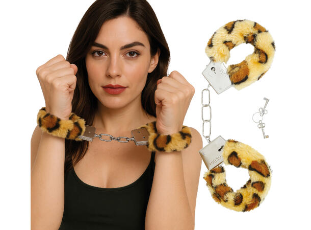 Håndjern - Lepoardmønster - til voksen 1 Par håndjern  til voksen 