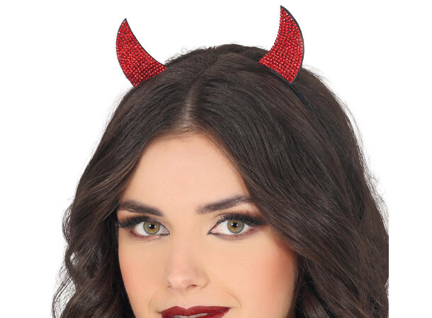 Hårbøyle - Djevelhorn - røde stener 1 Hårbøyle i PVC 