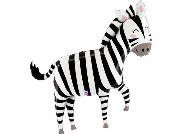 Jungeldyr - Zebra 1 Folieballong med form - (90x84 cm) 