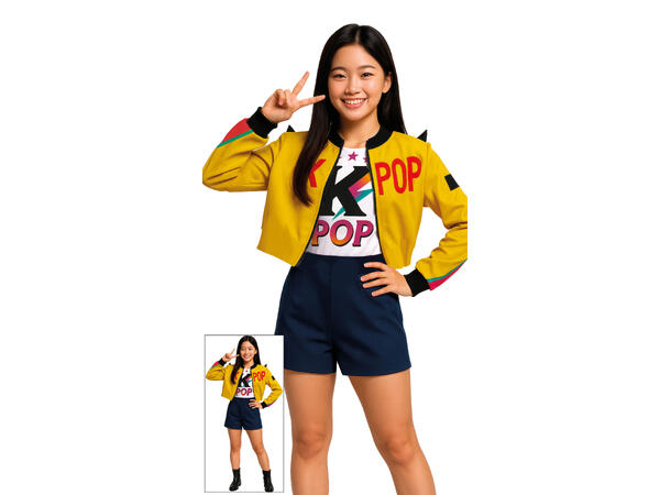 K-Pop - Nova 1 Barnekostyme til jente - Str 14-16 År 