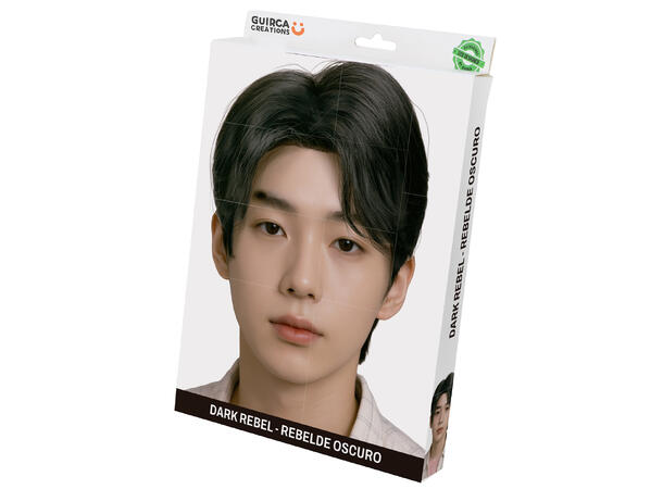 K-pop - Dark rebel - Parykk  sort 1 Parykk i kunstig hår - Ungdom - Kort 
