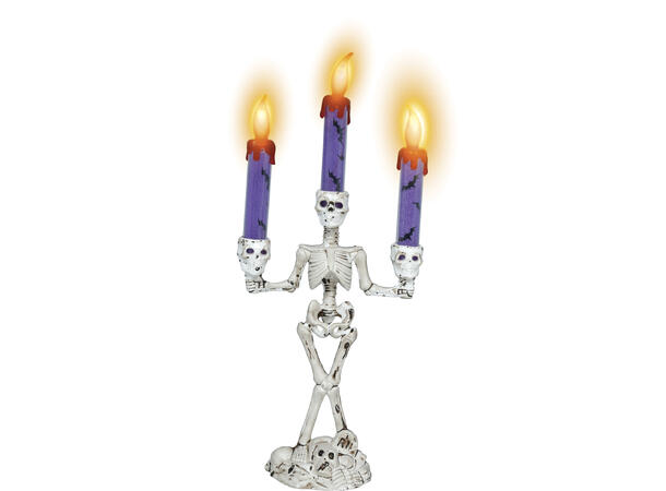 Kandelaber - Skjelett - 3 lys 1 Kandelaber i PVC m/lys - 35cm 