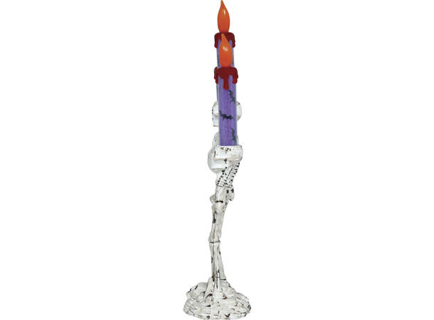 Kandelaber - Skjelett - 3 lys 1 Kandelaber i PVC m/lys - 35cm 