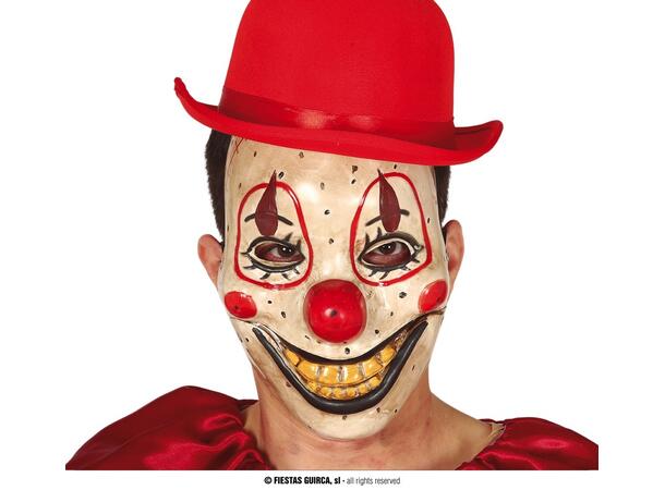 Klovnemaske med fregner 1 Maske i PVC 