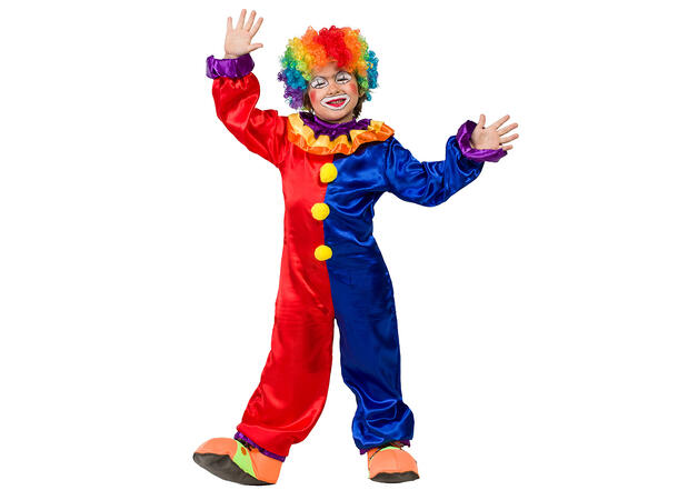 Klovnen Zeppy - fargerik 1 Barnekostyme Unisex - Str 7-9år 